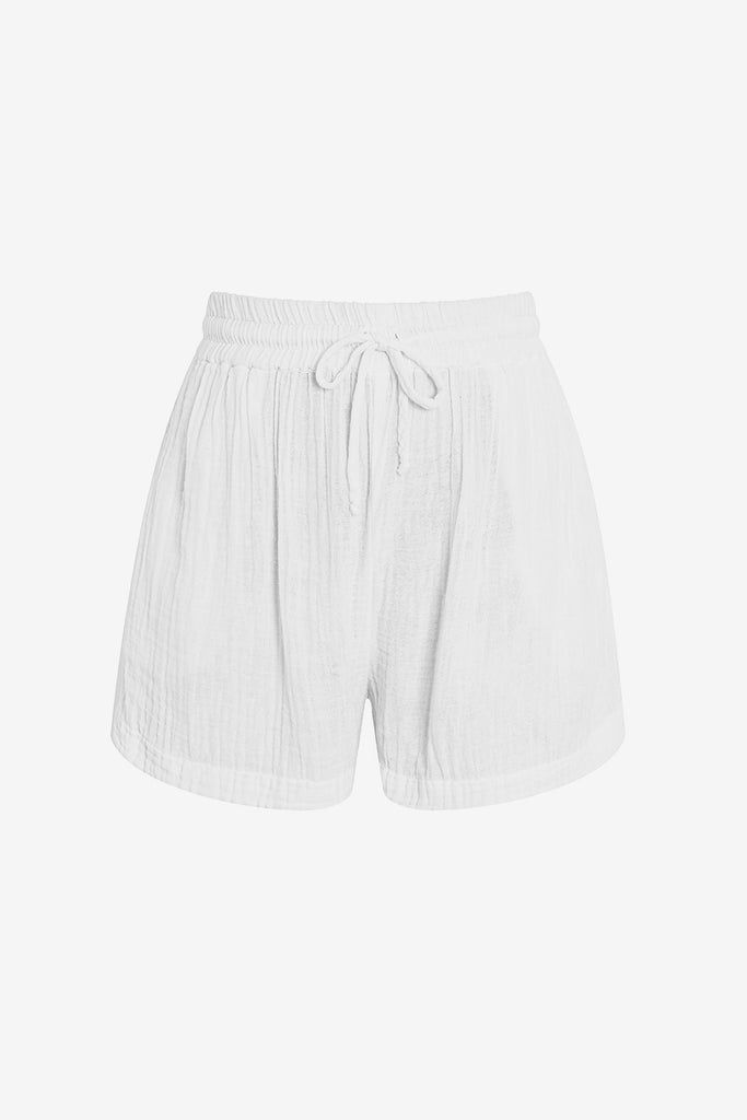 White beach shorts